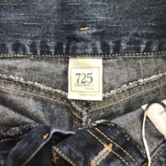 725 Originals 100% cotton mini jeans shorts high rise waisted button fly size 7 - Picture 4 of 11